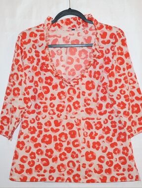Michelle McDowell Coral Reid Blouse. Small.